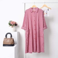 Imani Butik |Tunik Naena Fashion Wanita Atasan Bahan Katun Yandied Motif Kotak StylIsh