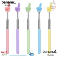 BANA Teaching Pointer, Telescopic Rod Stainless Steel Finger Reading Sticks, Durable Finger Design C