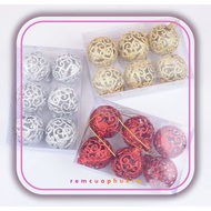 SET of 6 Christmas Decorative Balls Size 6CM Code E3 Lovely Decor RCPKSS433