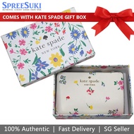 Kate Spade Wallet In Gift Box Medium Wallet Staci Garden Bouquet Medium Bifold Wallet Cream Off White # KB523