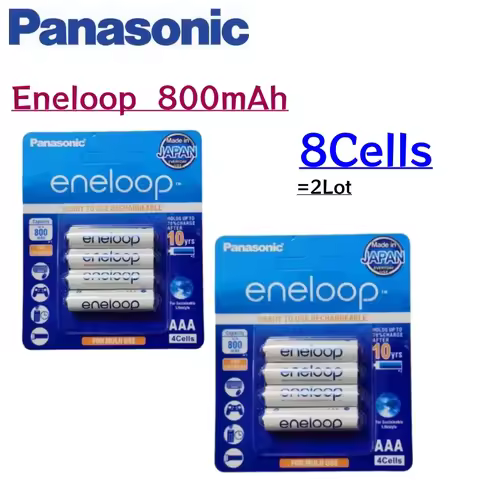 8Cells Panasonic Eneloop 800mAh AAA 1.2V NI-MH Rechargeable Batteries For Electric Toys Flashlight C