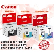 Canon PG-47 Black Ink Cartridge/ CL-57 / CL-57 Small Color Ink Cartridge for Printer E410 E470 E480 E3170 E3370 E4270