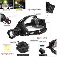 Most Powerful XHP70.2 USB Rechargeable Led Headlamp XHP70 Super Bright Headlight XHP50 Hunting Cycli