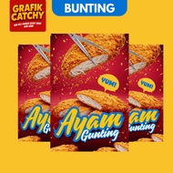 Bunting 2x3 Kaki Ayam Gunting Jualan Pasar Malam Cantik Menarik Murah dan Catchy