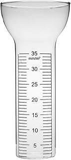 Ausi 1 Piece Rain Gauge Replacement Glass for Outdoor Rainwater Meter Clear Markings from 1mm to 35m