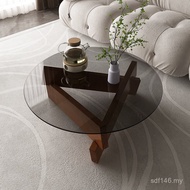 Ins Style 2023 Transparent Retro Simple Small Apartment Black Coffee Table Coffee Table Small Coffee