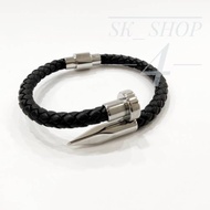 Cartier Titanium Spike Leather Bracelet