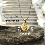 Enravify.Ph| Padre Pio Necklace Original Stainless Steel Gold Necklace Padre Pio Heal Us 18Inch