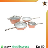 Cooking Color Talia Panci Frypan Cookware Set Aluminium Peach