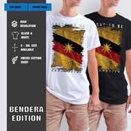 TSHIRT BENDERA SARAWAK VIRAL Design 100% Black & White Unisex Baju Viral