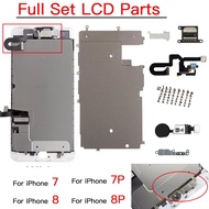 Full Lcd Parts For iPhone 7 7P 8 Plus Front Camera Home Button Flex Cable Ear Speaker Full Set Screw