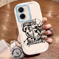Casing hp for VIVO Y16 Y35 5G Y56 5G Y02s Y35 4G Case Bear Doodle Case anti-theft Cesing Candy Color