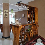 Home Bar Table Solid Wood Partition Wine Cabinet Living Room Bar Counter Bar Chair Set Simple Modern