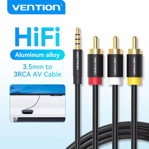 Vention 3.5mm Jack to 3RCA Cable 3.5mm Jack Male to 3 RCA Male AUX Audio Splitter for Speaker TV Box