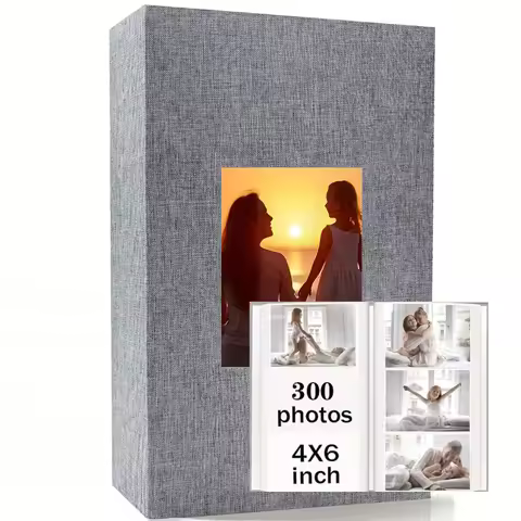 A pocket-style photo album capable of holding 200/300 4x6 photos—perfect for weddings,travel memorie