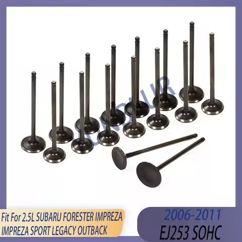 16pcs Engine Intake & Exhaust Valve Kit Fit 06-11 Gas EJ253 EJ25 2.5 L For SUBARU FORESTER IMPREZA I