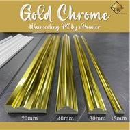 Gold Chrome Wainscoting 2400mm (PS) Keras bukan Foam / DIY Wainscoting/ Senang Pasang/ Wainscoating PVC KOREA Wan Deko