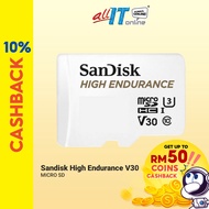 SanDisk High Endurance V30 U3 Class 10 microSD™ with Adapter for CCTV / Dashcam (32GB/64GB/128GB/256GB) Max R: 100MB/s