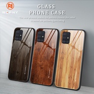 Wood grain tempered glass phone case for Samsung Galaxy A10 A20 A30 A50 A70 A80 A51 A71 A81 A91 bumper Tempered Glass Back Cover