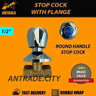 Concealed Stopcock With Adjustable Flange | Concealed / Chrome (1/2") | Bathroom Shower Stop Cock