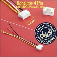 Connector ph 4 Pin A2001 LHE cable pitch 2.0 White Housing Socket jst socket