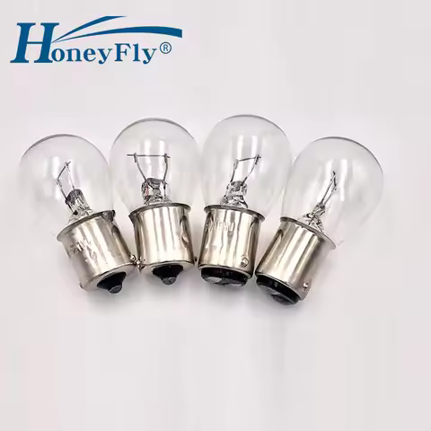 HoneyFly 5pcs Indicator S25 Lamp 12V/24V/220V 15W 21W Warmwhite BA15S BA15D Turning Reversing Signal