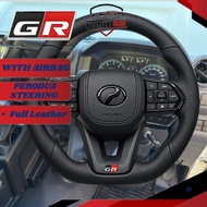 LC300 GR Steering Perodua Full Leather Steering Wheel Full Set Airbag Vios Vellfire Alphard