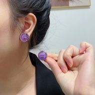 Fashion Direct Sales Purple Candy Retro Earrings White Design ILAM f63