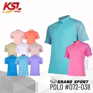 ใหม่!! Grand Sport เสื้อโปโล เสื้อคอปก แกรนด์สปอร์ต Active Wear 2024 รหัส 072-083 (072083) - สีฟ้า/พ