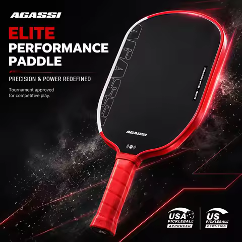AGASSI T700 Carbon Fiber Pickleball Paddle with Polymer Honeycomb Core 16mm Textured Surface for Enh