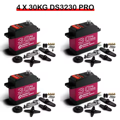 4PCS DS3230 PRO Digital Servo Motor 30KG 6V Large Torque 180/270 Degree Waterproof IP66 25T Servo Ar