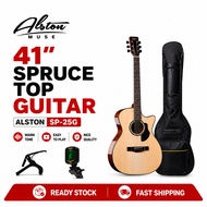 ALSTON (SP-25G) 41 Inch Acoustic Guitar Spruce Top Mahogany Side & Back Cutaway Gitar Akustik 吉他