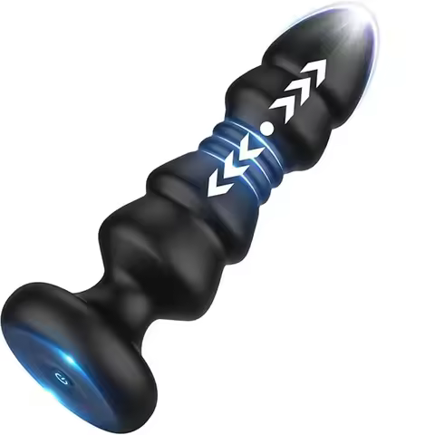 Anal Plug Vibrating Thrusting Butt Plug Vibrator Telescopic Prostate Massager Male Anal Beads Vibrat