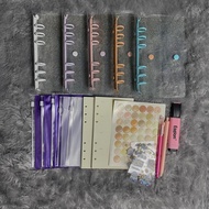 A6 Transparent Glitter Financial Binder Package A6 6 Sinking Fund Binder Set Ring