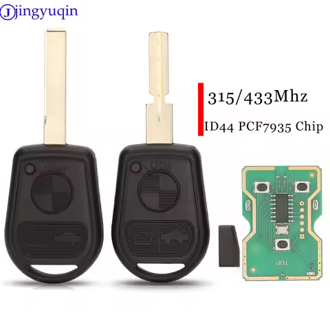 jingyuqin Car Remote Key Fob 315/433Mhz ID44 PCF7935 Chip 3 Buttons For BMW Z3 E31 E32 E34 E36 E38 E