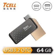 TCELL Type-C 64G(黑)雙用隨身碟 TC-103