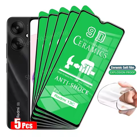 5PCS Ceramic Film For Xiaomi Redmi 13C 14C 13 12 10 9 8 5G Screen Protector On Redmi 12C 10A 9A 9C 8