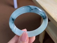 冰種玉鐲 天然翡翠玉鐲 A玉 手鐲 • 冰種水墨丹青翡翠福鐲