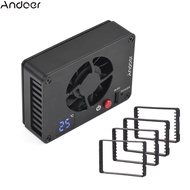 Andoer FS-04A Camera Cooling Fan External Cooling System with Temperature Setting OLED Display 4pcs Mounting Adapter Plates for Sony A7M4/ZVE1/A6700/A7C2/A7S3/ZV-E10/ZV1/A7C/FX30, for Canon R5/R6/R7, for Fujifilm XT4 Cameras