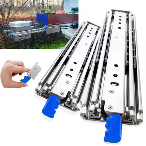 10-80ft Heavy Loading With Lock 500LBS Heavy Duty Drawer Slide Sliding Drawer Rail Ball Bearing Full