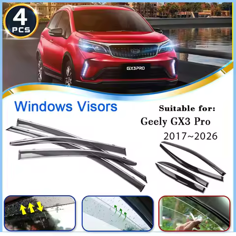 Car Window Visors For Geely GX3 Pro Yuanjing X3 2017~2026 Rainproof Window Deflector Windshields Gua