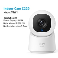 eufy by Anker Security Indoor Cam C220 2K Resolution Security Camera with 360° PTZ Plug-in Security 