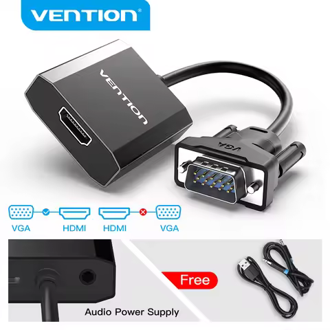 Vention VGA to HDMI Converter 1080P Male to Female With Audio VGA HDMI Digital Analog Adapter for La