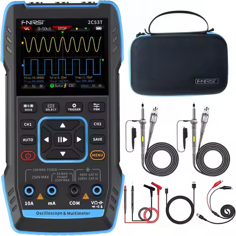 3-in-1 Handheld Oscilloscope-50MHz Digital Oscilloscope Multimeter 2C53T Upgraded DDS Generator 250M