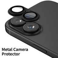 Metal Ring Armor Camera Protector Tempered Glass For Apple iPhone 17 Phone Back 3D Lens Protector Ca