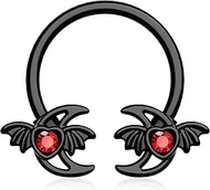 16 g Black Moon Septum Ring Helix Earring Halloween Horseshoe Septum Piercings Conch Earrings Daith