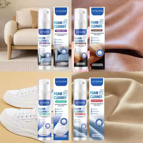 Jaysuing 100ml Foam Cleaning Spray Leather Clothing White Shoes Sofa Stubborn Dirt Stain Remove Dry 