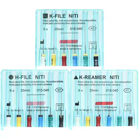 6pcs/pack Dental K-FILE K-REAMER H-FILE NiTi Flexible Endo Root Canal K Files Endodontic Nickel Tita