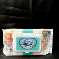 Sweety non-Perfumed non-alcoholic wipes - non-perfume baby wipes Tissue contains 72 - Sweety Tissue
