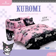 Fountain ฟาวน์เทน ผ้าปูที่นอนขนาด 3.5 5 6 ฟุตลายลิขสิทธิ์แท้ KUROMI คุโรมิ รหัส FTC153 FTC154 FTC170